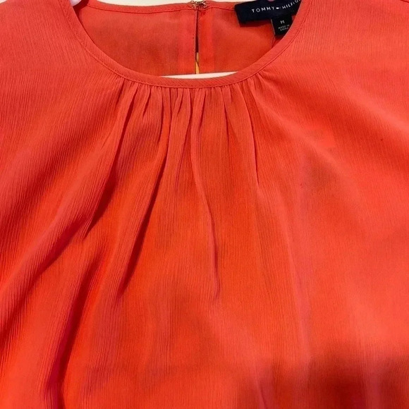 TOMMY HILFIGER Women’s Bubble Blouse- Pink Size Medium - Picture 2 of 11